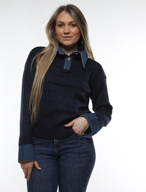 Hoofdbeeld Denim trui navy 