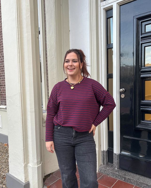 Striped longsleeve rood